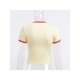  Summer Contrast Color Printing Short Sleeve Top