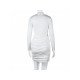 Designer White Cut Out Long Sleeve Short Dress