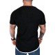  Men's Casual Sports Solid Ruched Short Sleeve T-Shirt