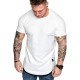  Men's Casual Sports Solid Ruched Short Sleeve T-Shirt