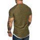  Men's Casual Sports Solid Ruched Short Sleeve T-Shirt