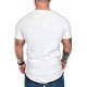  Men's Casual Sports Solid Ruched Short Sleeve T-Shirt