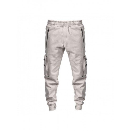  Pure Color Zipper Men's Casual Pants