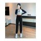  Loose Versatile Striped Women's Long Pants