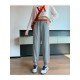  Loose Versatile Striped Women's Long Pants