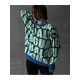  2022 Round Neck Loose Letter Contrast Color Sweater