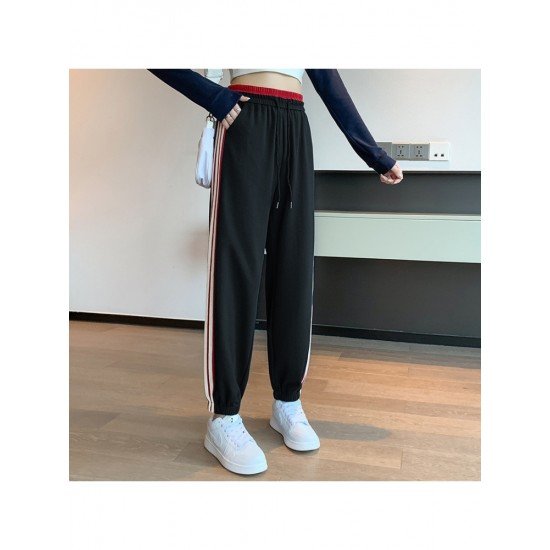  Loose Versatile Striped Women's Long Pants