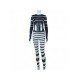  Fashion Tight Hollowed Out Striped Women's Jumpsuit