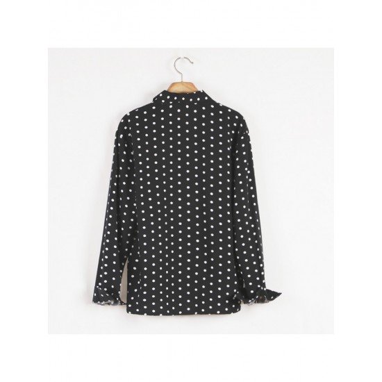 Fall Black Dots Long Sleeve Shirts For Men