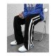  Loose Casual Split Hem Contrast Color Long Pants