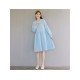 Cute Loose Doll Collar Long Sleeve Knee Length Dress