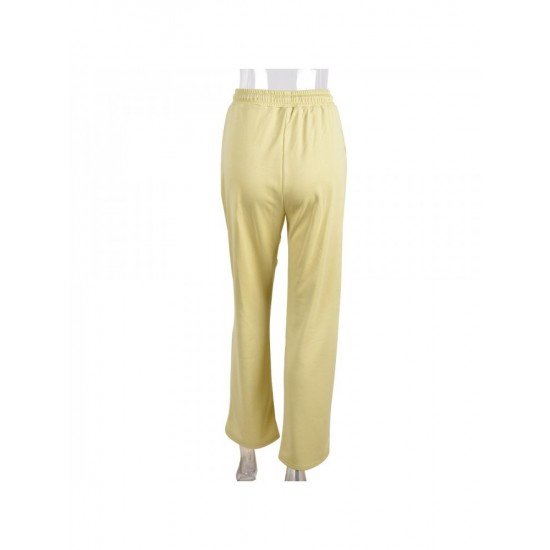 Straight Ripped Hollow Out Casual Drawstring Trousers