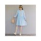 Cute Loose Doll Collar Long Sleeve Knee Length Dress