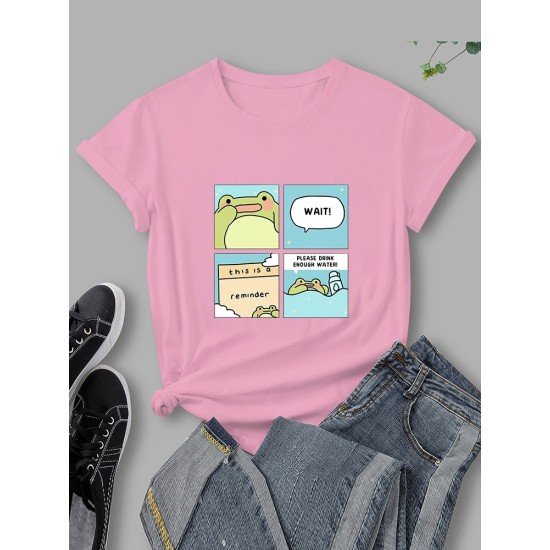 Lovely Graphic Short Sleeve T Shirts For Women