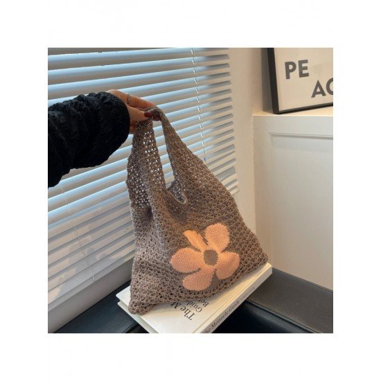  Casual Plush Weave Flower Women's Bag