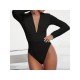 Ladies Fall Long Sleeve Deep V Neck Bodysuits