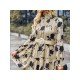  Elegant Loose Stringy Selvedge Women's Long Sleeve Dress