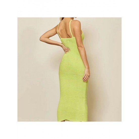 Ladies Backless Sleeveless V Neck Summer Dress