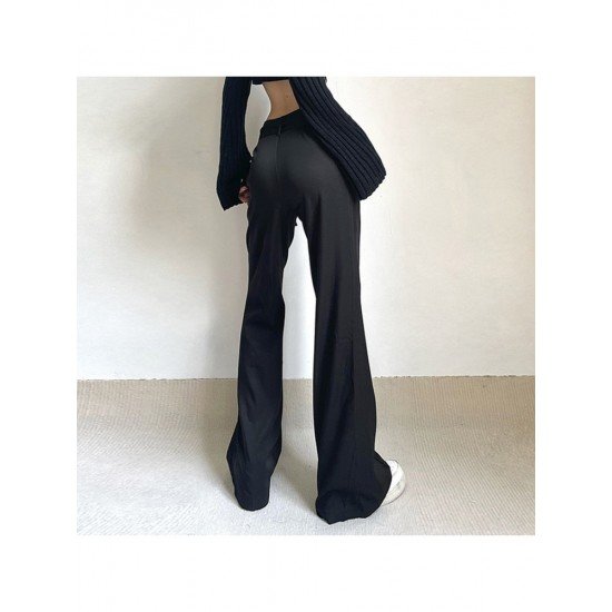 Black Flare Pant Trousers For Ladies