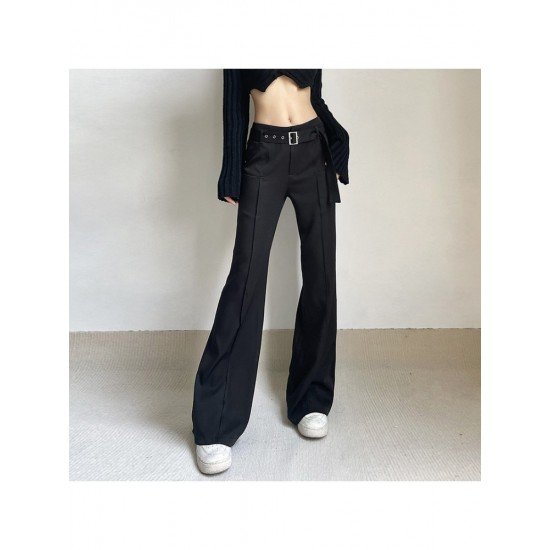 Black Flare Pant Trousers For Ladies