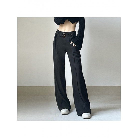 Black Flare Pant Trousers For Ladies