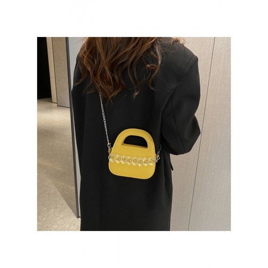 Casual Solid Chain Shoulder Bags For Women