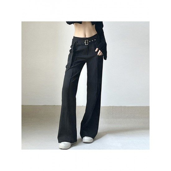 Black Flare Pant Trousers For Ladies