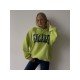 Loose Trendy Graphic Women Hooded Tops