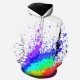 Splash-Ink Long Sleeve Colorful Hoodies Tops For Men