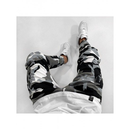  Casual Camouflage Long Deinm Jeans For Men