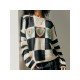  2022 Contrast Color Checkerboard Knitted Sweater