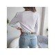  V-Neck Long Sleeve Chiffon Shirt For Women