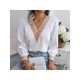  V-Neck Long Sleeve Chiffon Shirt For Women