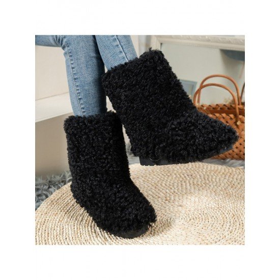 Casual Winter Warmth Black Boots