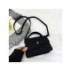 Easy Matching Black Hasp Felt Shoulder Bags