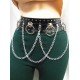 Riveted Metal Rings Wide Chain Belts For Women