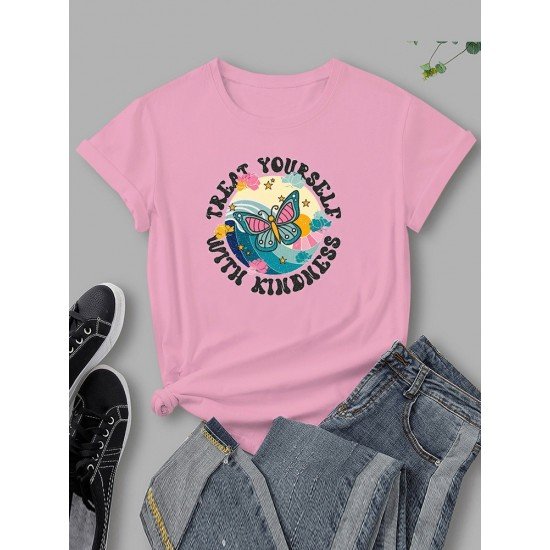 Butterfly Graphic Summer Women T Shirts