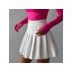 Preppy Style Solid Pleated Short Skirts