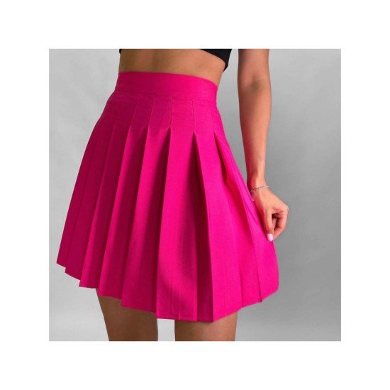 Preppy Style Solid Pleated Short Skirts