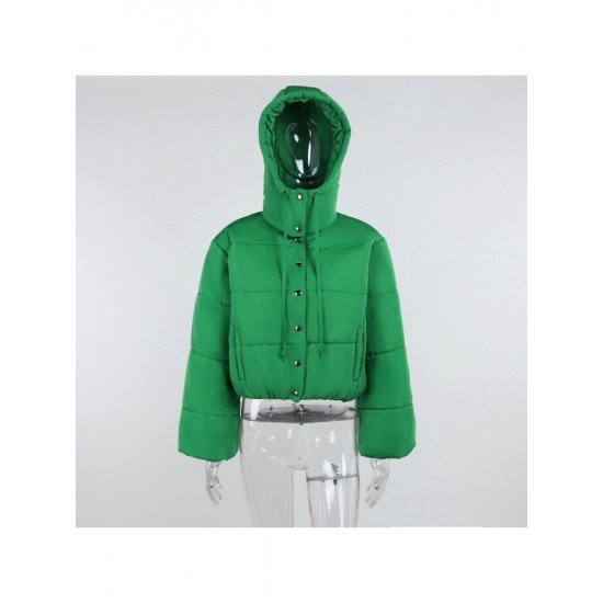  Winter Pure Color Hooded Women's Cotton Down Coats