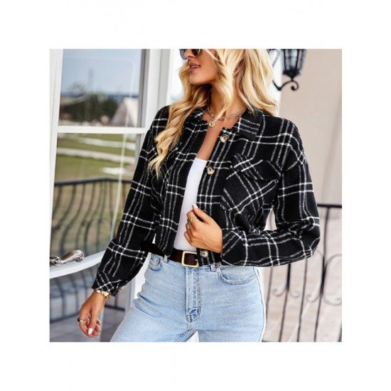  2022 Winter Versatile Plaid Women's Short Coats