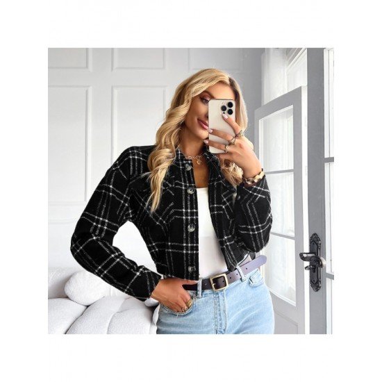  2022 Winter Versatile Plaid Women's Short Coats