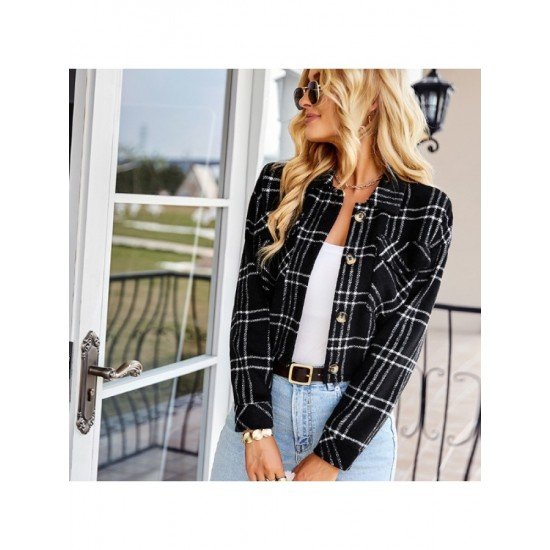  2022 Winter Versatile Plaid Women's Short Coats