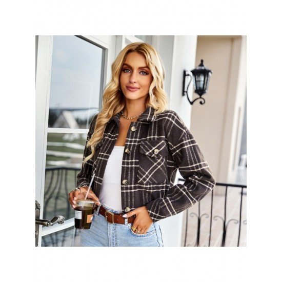  2022 Winter Versatile Plaid Women's Short Coats