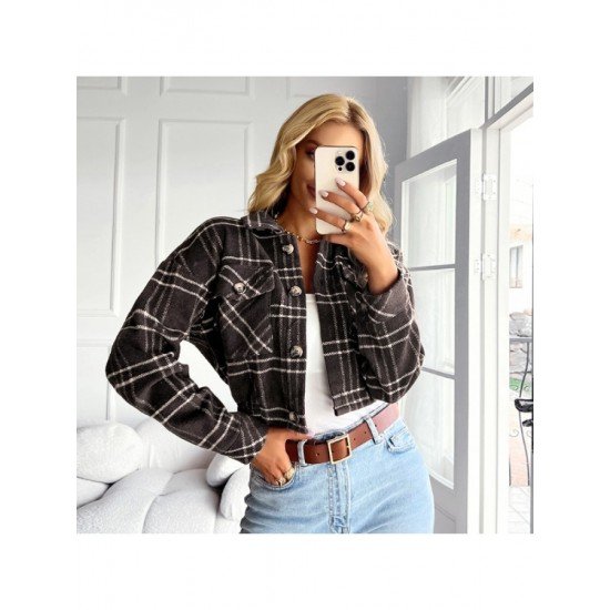  2022 Winter Versatile Plaid Women's Short Coats