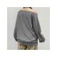  Casual Loose Heart Printing Slant Shoulder Women's Sweater