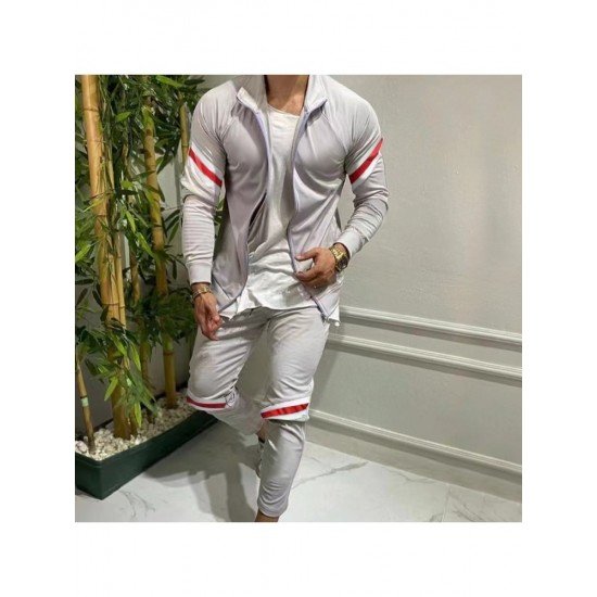 Striped Patchwork Matching Outfit Sets For Men