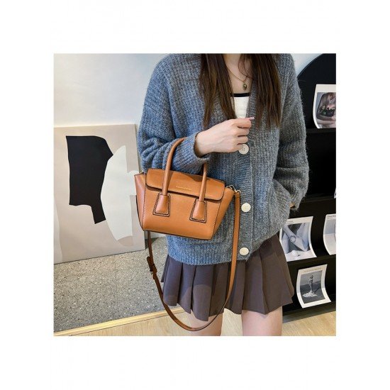  2022 Fashion PU Pure Color Messenger Bag