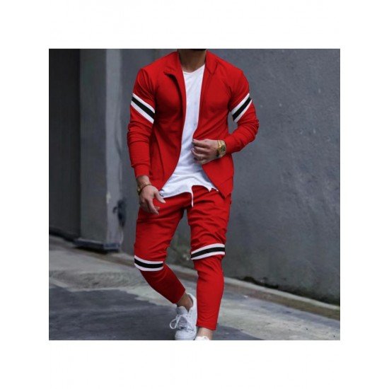 Striped Patchwork Matching Outfit Sets For Men