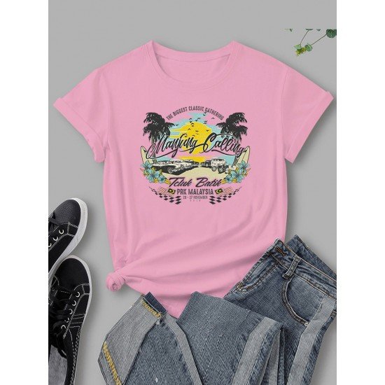 Casual Graphic Summer T Shirts For Women